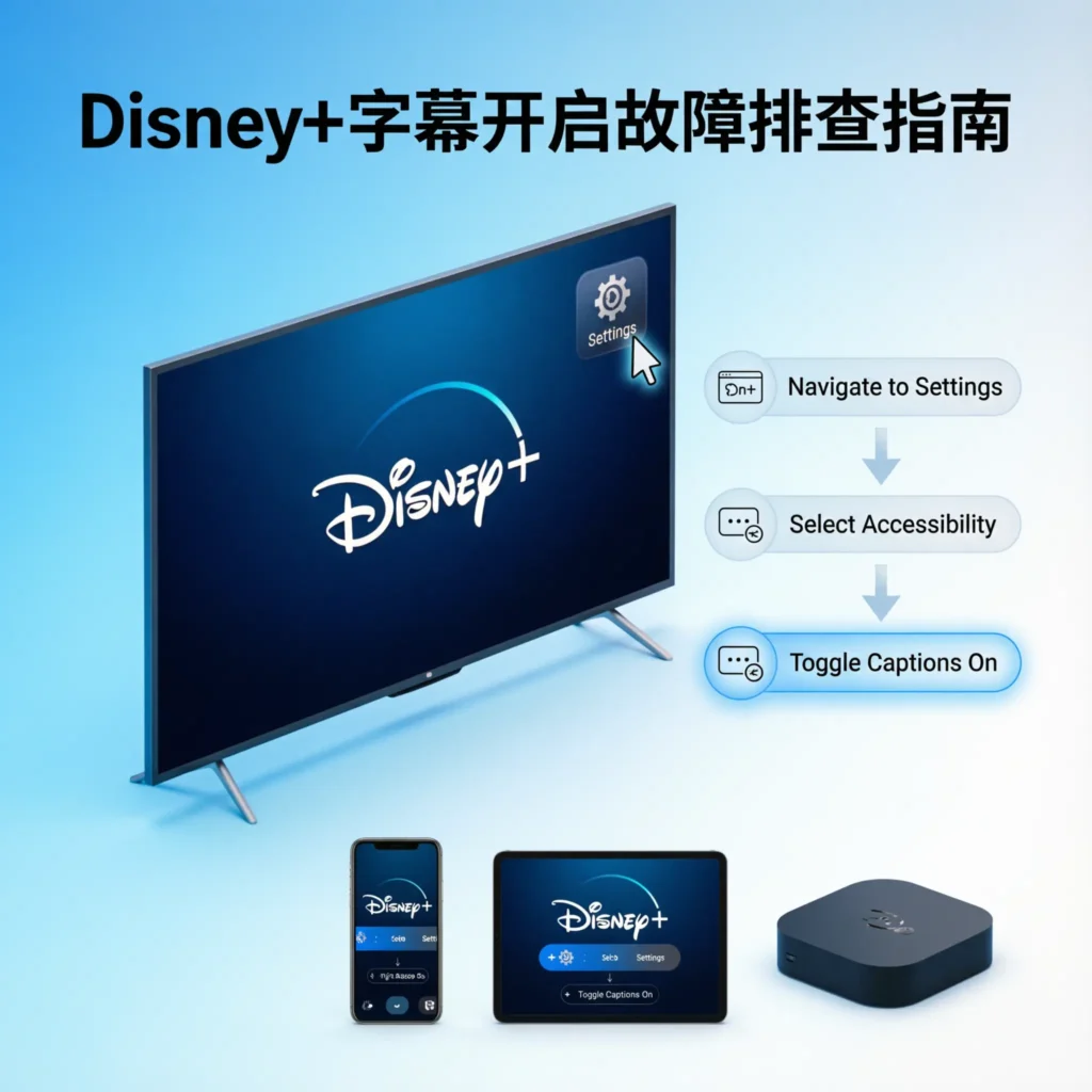 how to turn captions on Disney Plus