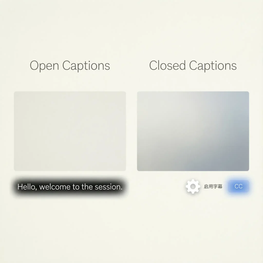 Open vs Closed Captions